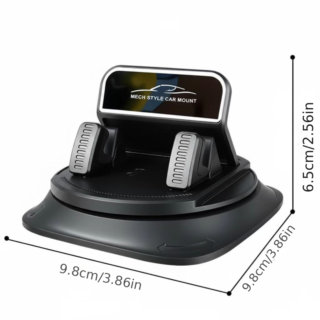 E-shop 360° drehbarer Autohalter für Handys mit ABS & rutschfester Basis, verstellbar für Armaturenbrett/Schreibtisch, kompatibel mit iPhone &