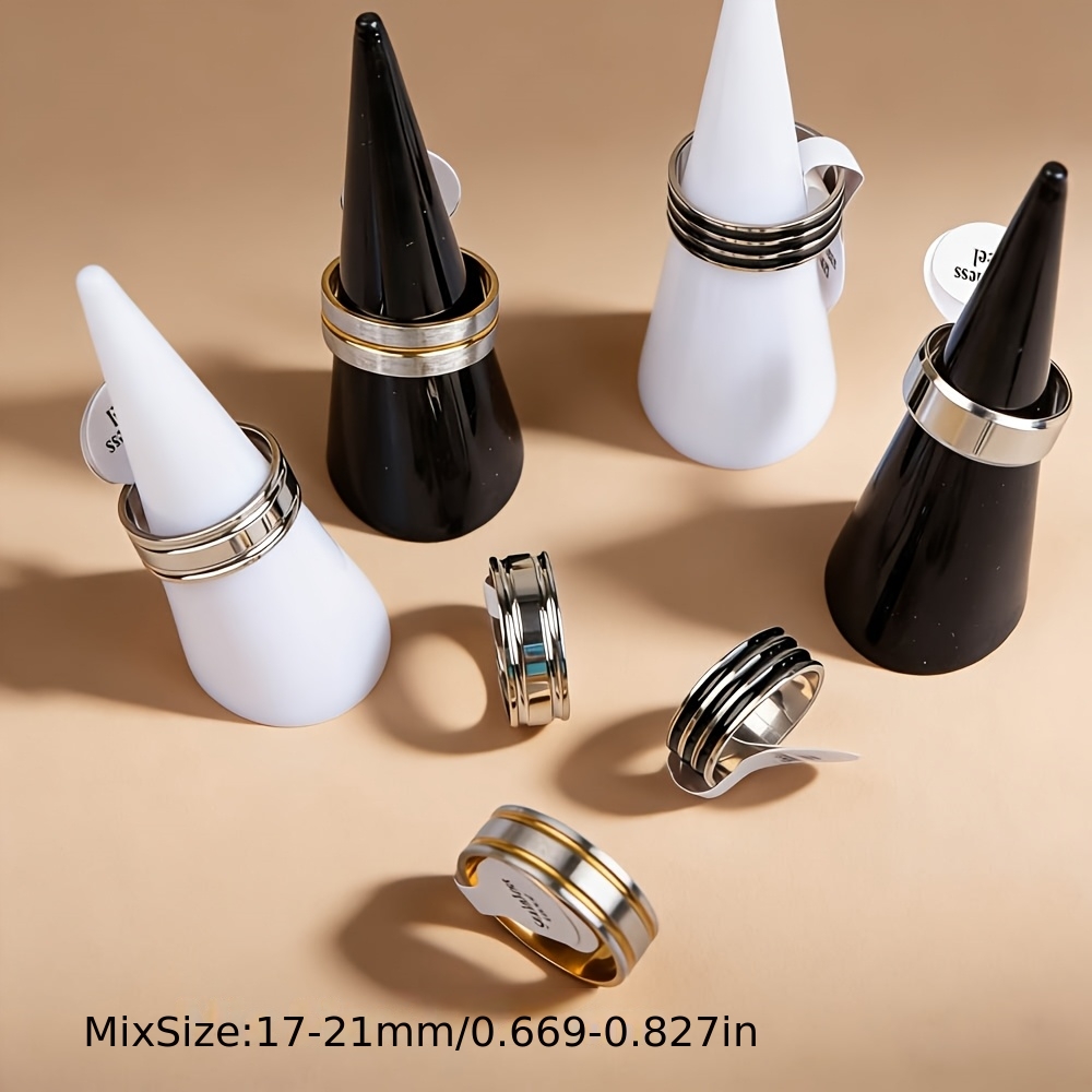 20/35pcs Trendy Stainless Steel Rings, Mixed Styles