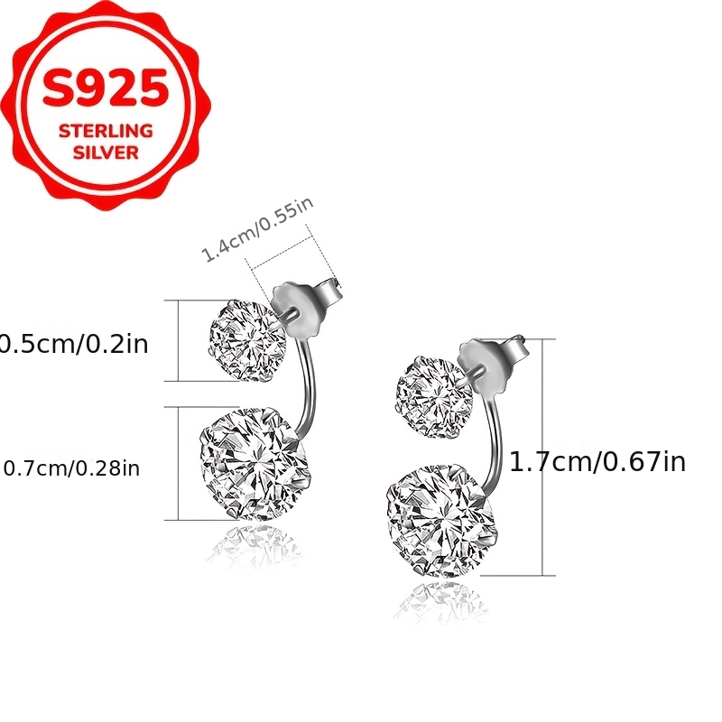 Women's S925 Sterling Silver Casual Back-Hanging Earrings