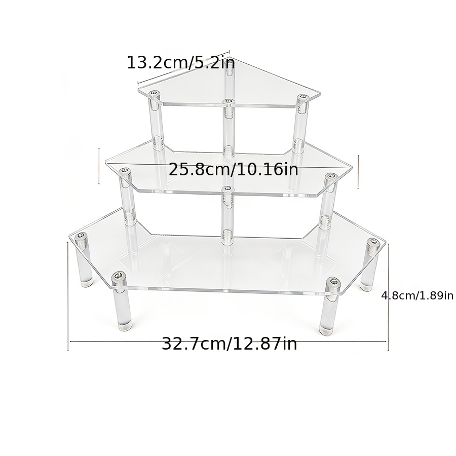Image of 1 Pack Transparent Acrylic Hand-made Doll Display Rack, Jewelry Rack, Perfume Display Rack, Lipstick Display Machine And Triangular Ladder Rack, Which Is Used In Of Living Room, Bedroom And Table