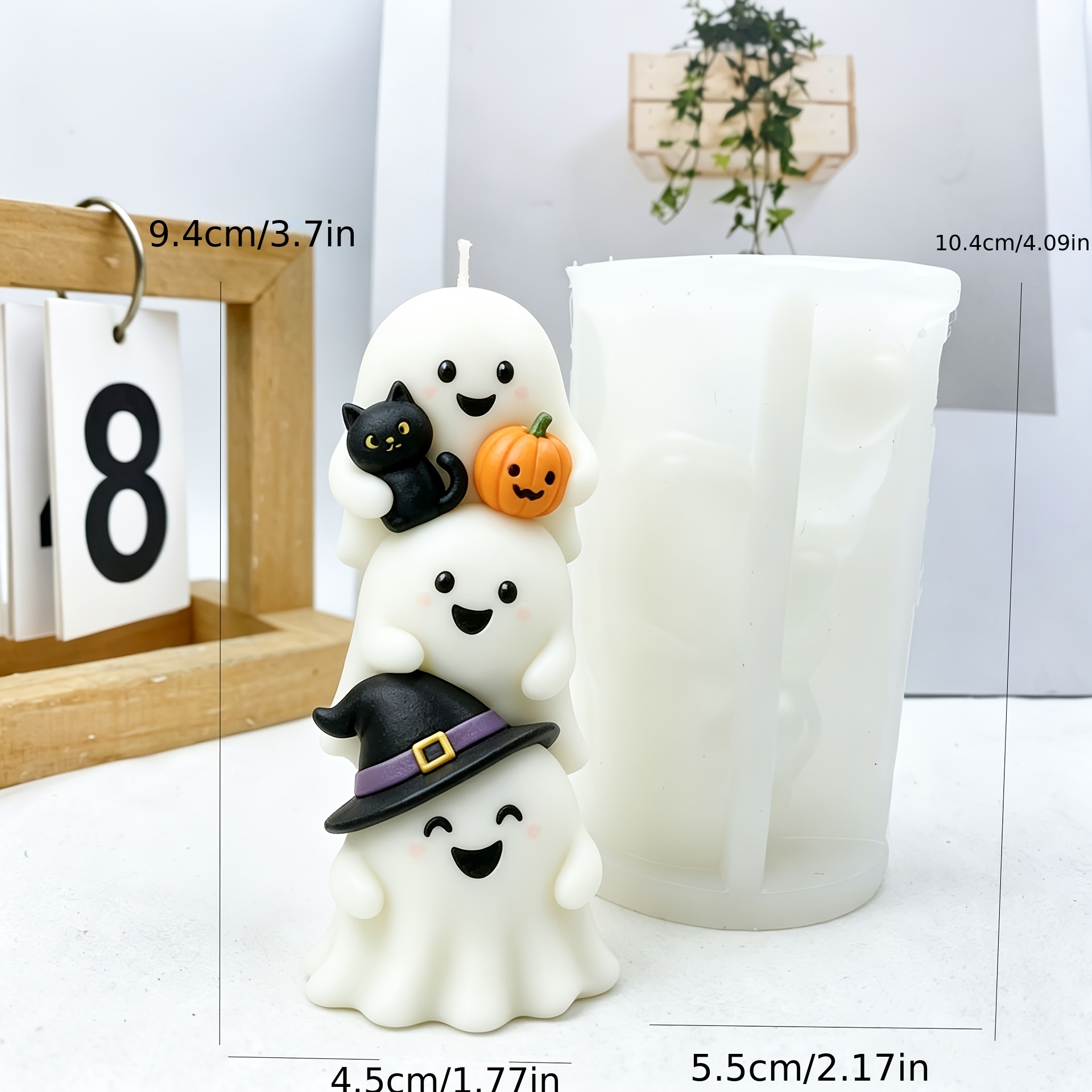 TEMU Moule en silicone Halloween Triple Empilable , Trois Petits Empilés, Moule Empilé Adapté à la Fabrication de Bougies, Savon et Moulage en Résine
