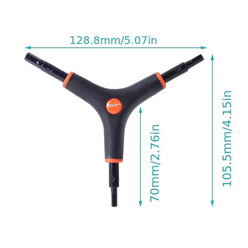 TEMU Mountain Bike Hex Key Wrench Repair Tool Set, Portable Practical Three-prong Hex Key 4mm/5mm/6mm For Home Mechanics, Professional Quality,
