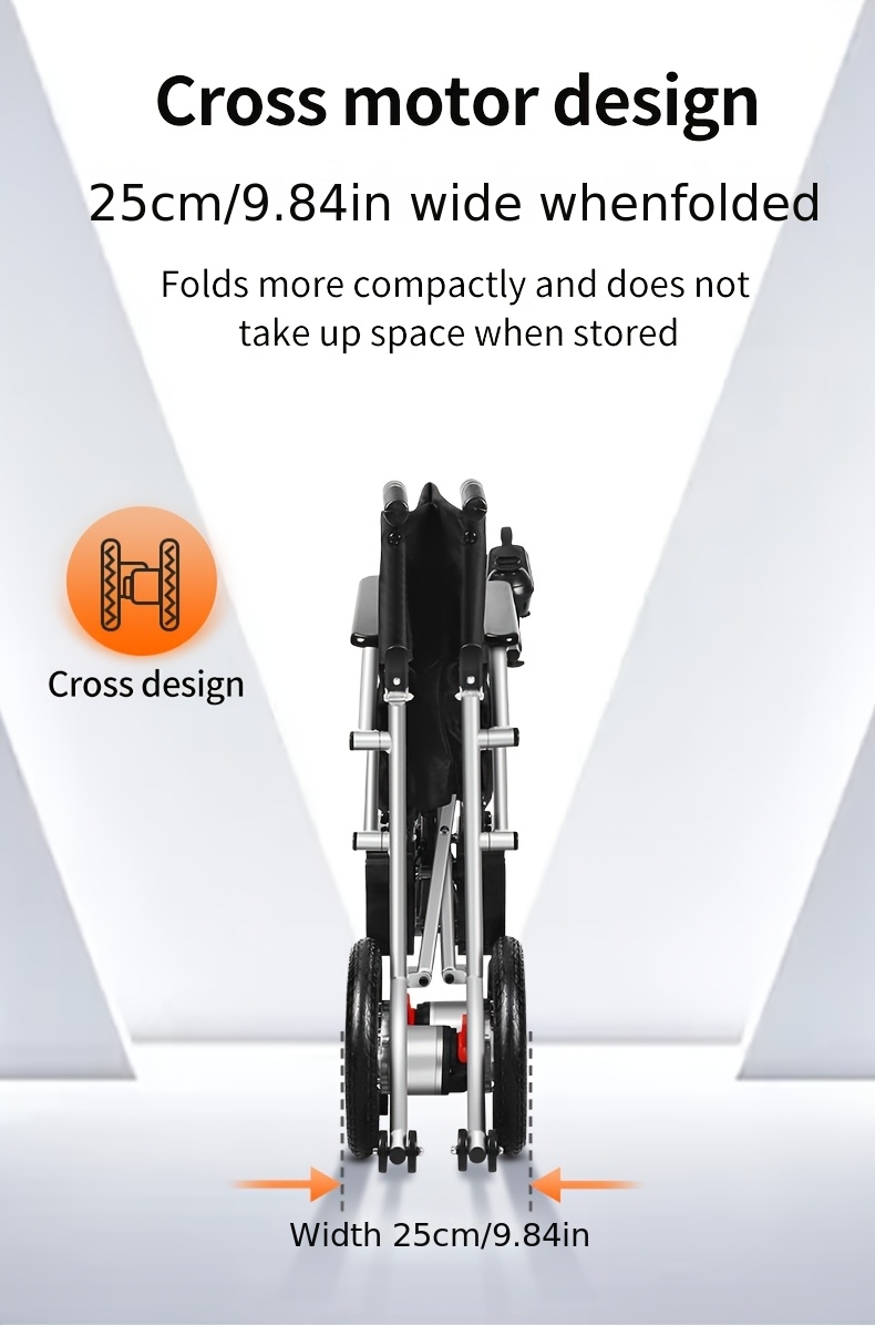 adult electric wheelchair with intelligent control electromagnetic braking system small turning   small folding   is suitable for the travel of the elderly and the disabled and can bear a weight of 300   Product details 4