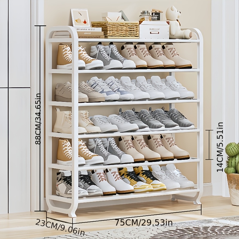 TEMU Scarpiera a 6 ripiani in metallo salvaspazio, capacit� 30 di scarpe, design e resistente, in ferro battuto senza legno, adatta per e dormitorio,