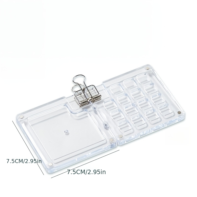 TEMU 1 Mini Transparent Paint Box, Pigments Not Included, 8/15 Compartment Mini Acrylic Palette, Portable Solid Paint Case