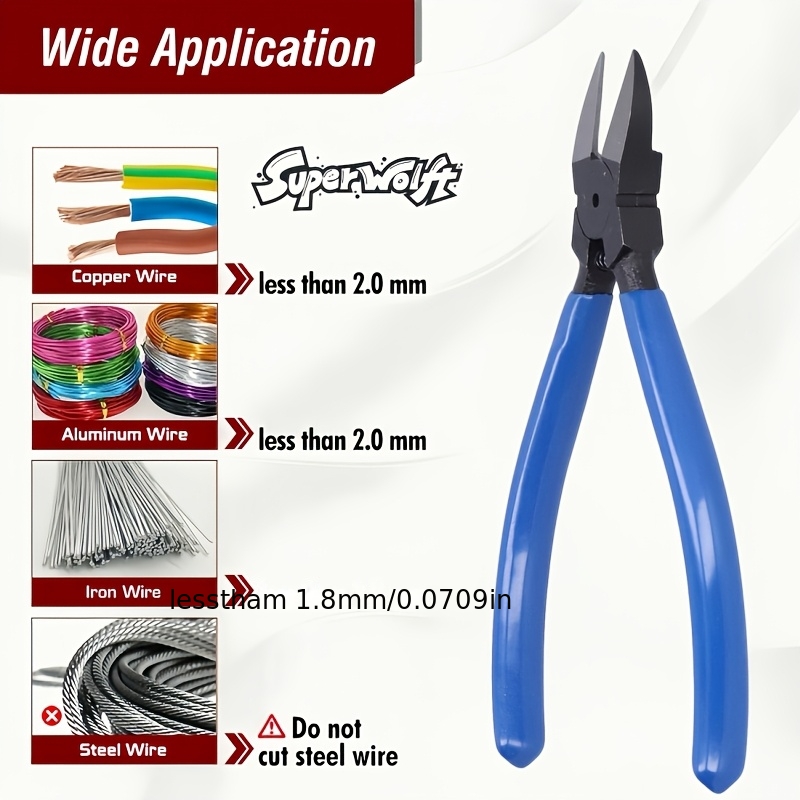 TEMU 6 Inch Precision Flush Cutters, Spring Loaded Side Cutting Pliers, Sharp Diagonal Cutters For Crafts, Jewelry Making
