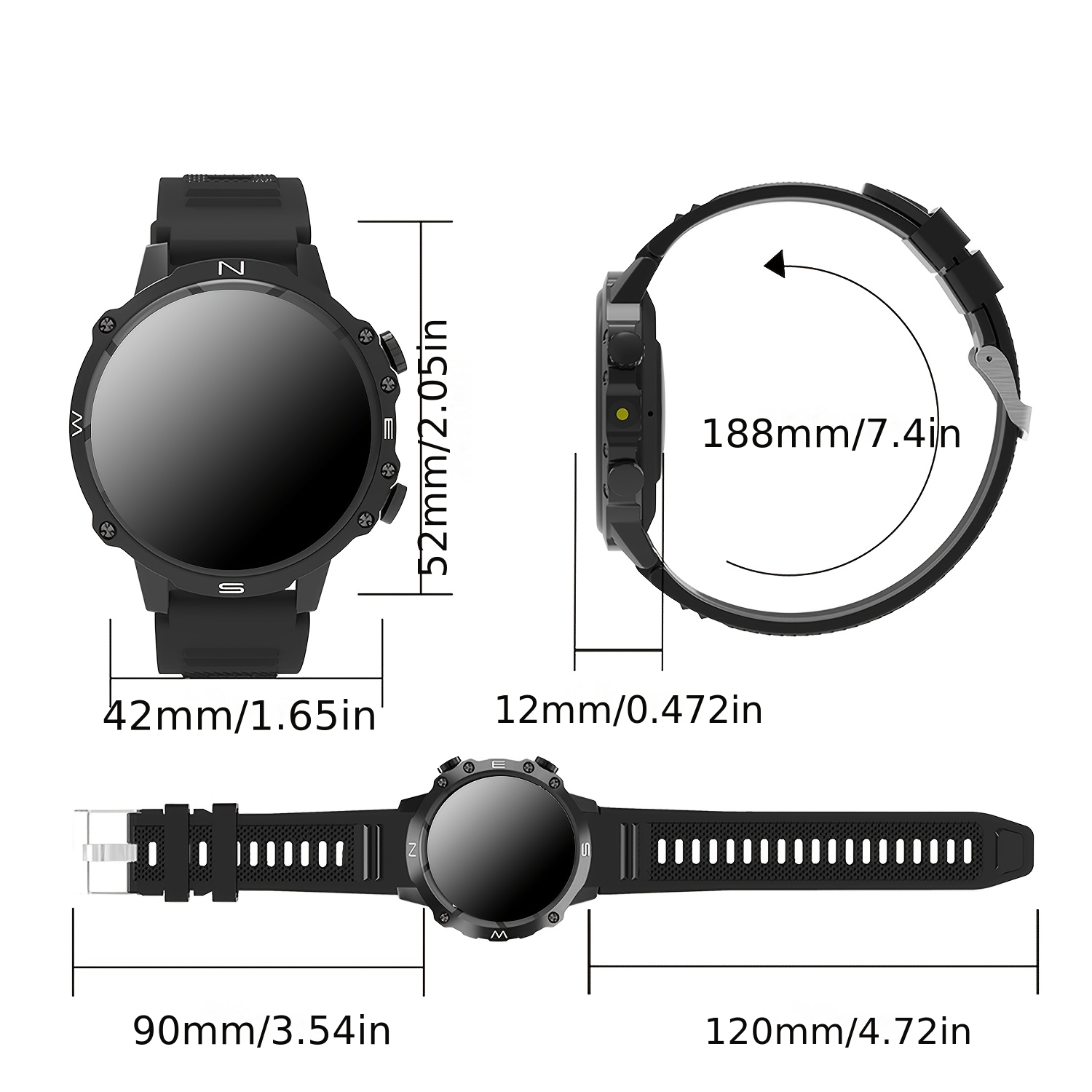 New Smartwatch with LED Light & Wireless Calling Features