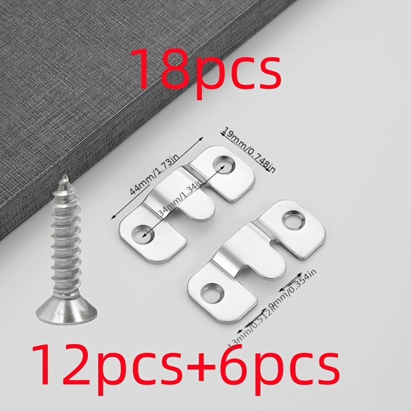 TEMU 60/30/18pcs And Strong Heavy-duty Mounting Brackets | Embedded Interlocking Hooks With Screw Kit For Furniture & Bed Corners |
