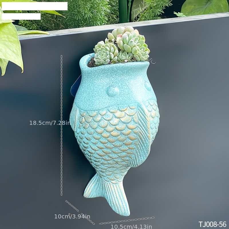 TEMU ティブ 壁掛け鉢植え魚 吊り下げ植木鉢スタンド レッド スポッテッド ゴールデン 中庭 芝生 庭園ツール 芝生ケア用 植木鉢 植栽ツール コンテナアクセサリー 壁掛けフラワースタンド