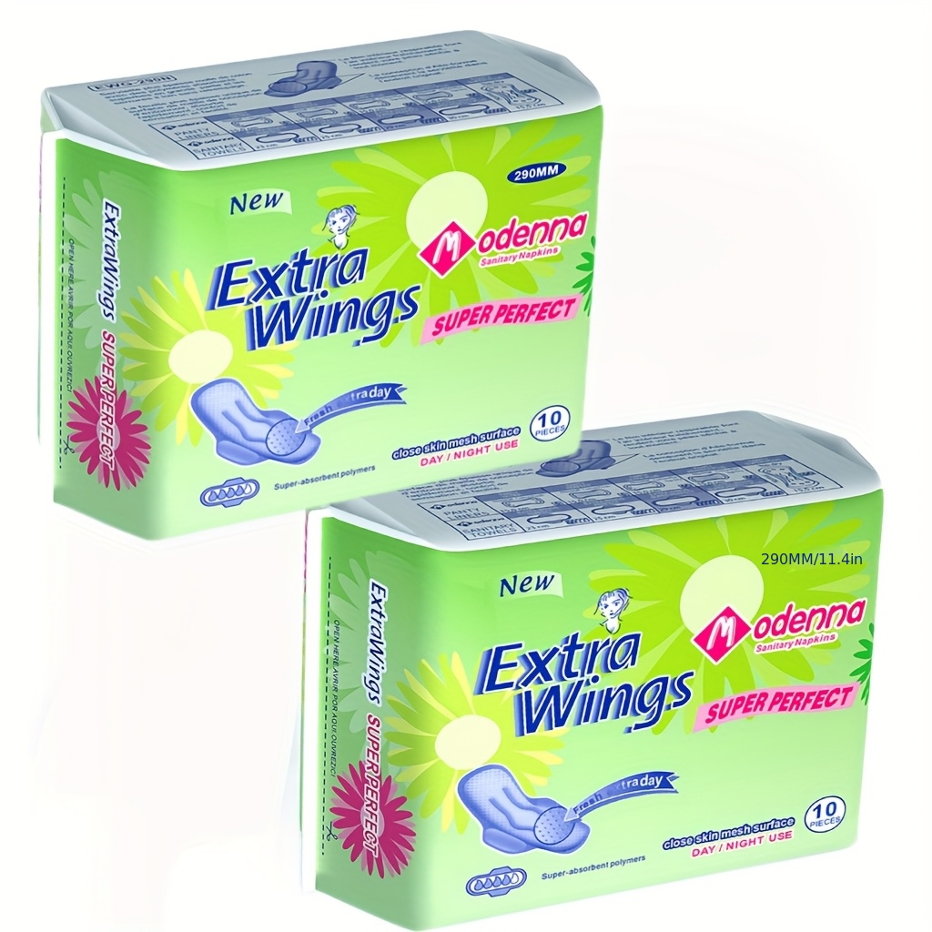 Image of 2 Packs Of Thickened 290mm Night With Leak-proof Instant Absorption, Featuring A Soft Cotton Surface For , Suitable For, With A Total Of 20pcs