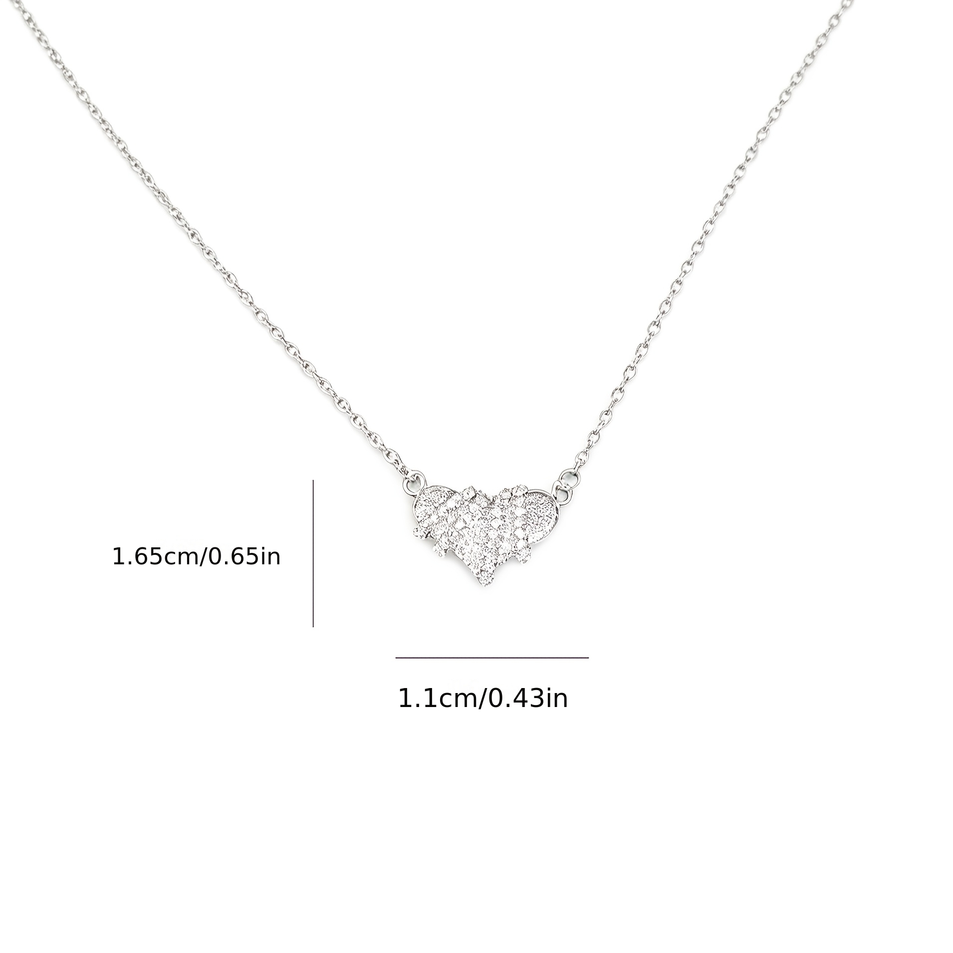 Women's Vintage Brushed Three-Dimensional Love Pendant Necklace