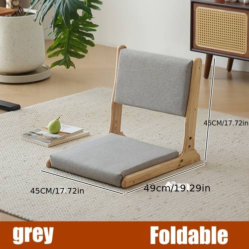 foldable floor chair with backrest wooden tatami special cushioned stool suitable for bay window living room bedroom