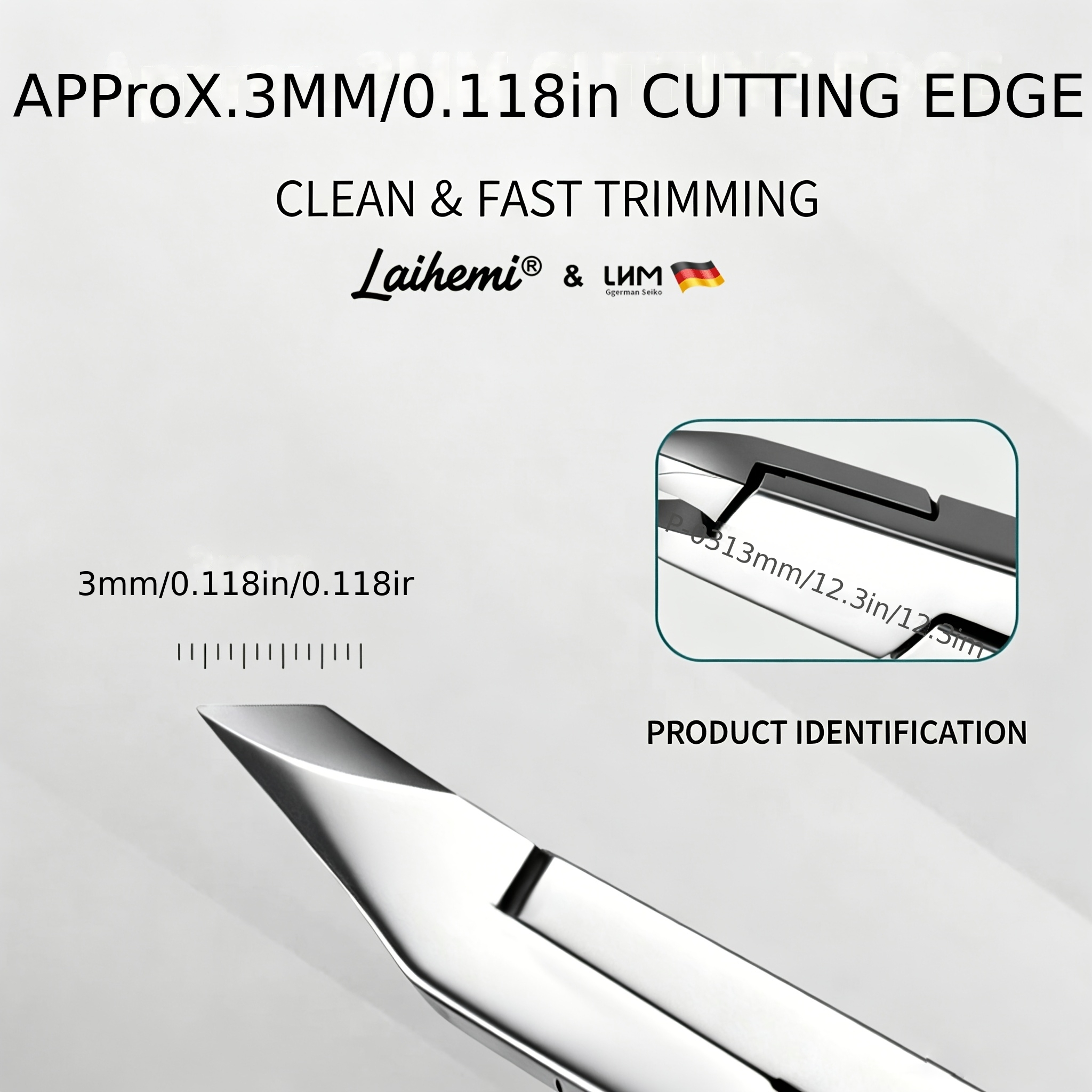 2pcs Professional Cuticle Nipper Set with Nail File, Stainless Steel