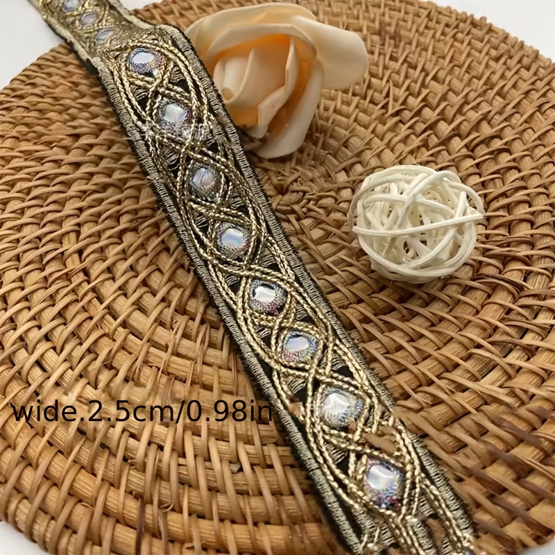 Ethnic Style Sequin Embroidered Lace for Clothing Additions