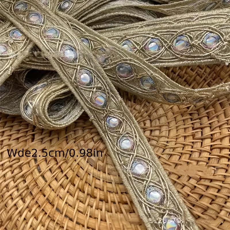 Ethnic Style Sequin Embroidered Lace for Clothing Additions