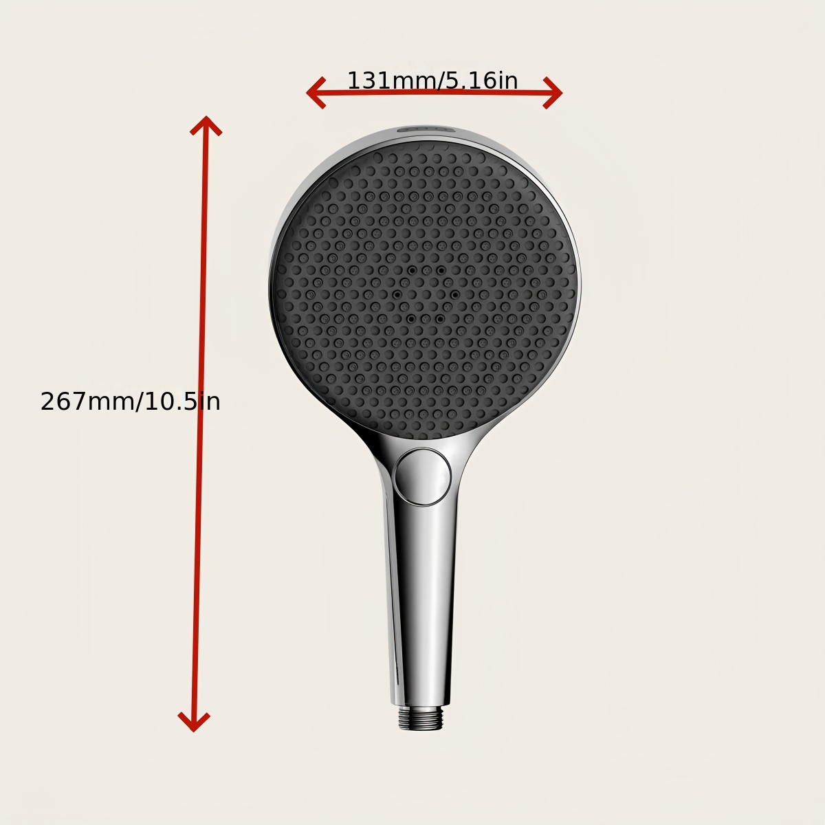 Large Showerhead with Button-Controlled Massage Function