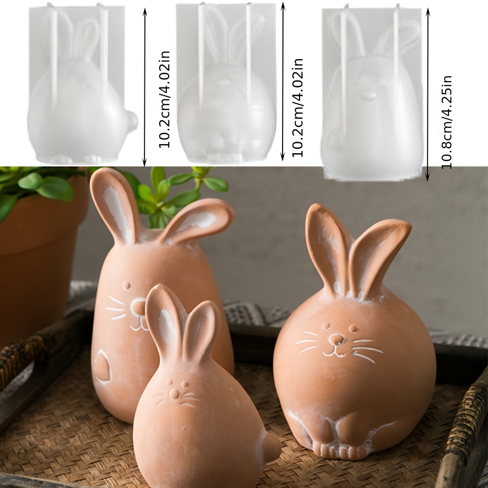 Candle Mold 3pcs New Easter Bunny Mold, Bunny Candle Making Mold, Egg Candle Making Mold, Easter Bunny Decoration Crafts, Bunny Making Mold