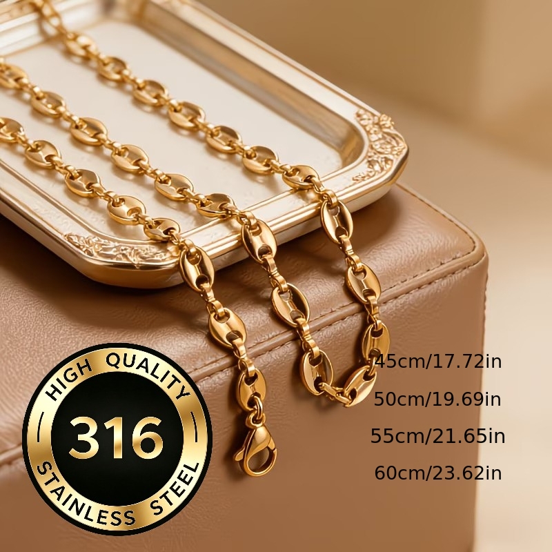 Women's Stainless Steel Coffee Bean Personalized Necklace