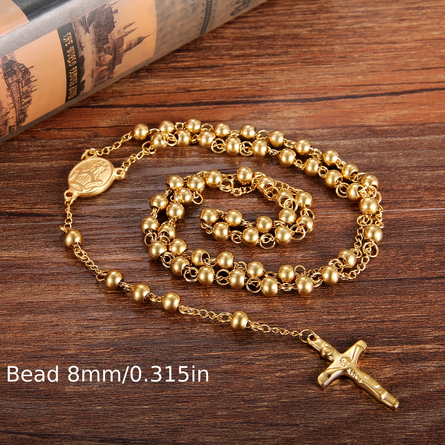 Cross Pendant, Men's And Women' Steel Y Necklace, Christmas/easter Jewelry Gift, Golden