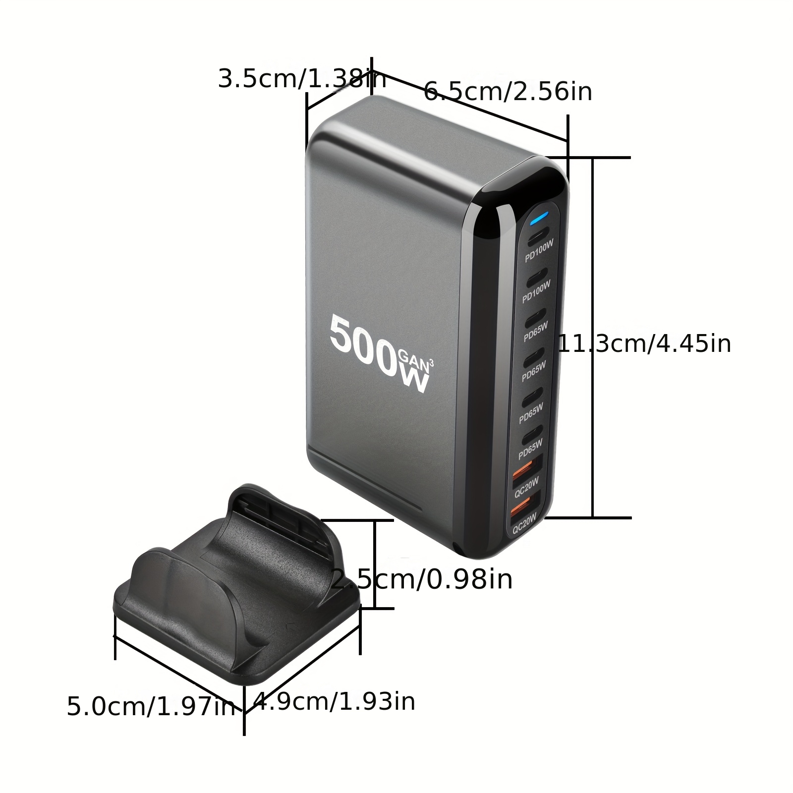 multi charging pd charger new 500  6c2a 8 ports desktop charging desktop gan charger for multiple mobile phone type c   3.0, high power charging, desktop device charging,   charger, multi port charger, compact desktop design, sleek charging solution, premium build quality, gan technology, tech enthusiasts, office workers, home office setup Product details 5