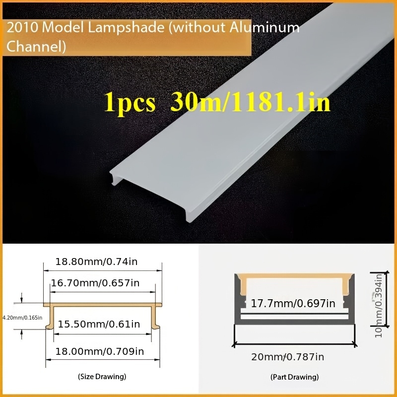 1pc 30 meters long 9mm wide 14mm wide 19mm wide hard plastic pc lampshade linear light soft light strip special diffuser cover black and white linear lamp long lampshade shell lamp trough hard plastic pc cover light transmitting decorative lampshade