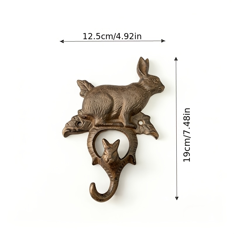 TEMU Iron Wall Hook | Unique Decorative Wall-mounted Hanger For Coats, Towels, Hats, And Bags - Rustic Animal Theme Home Decor