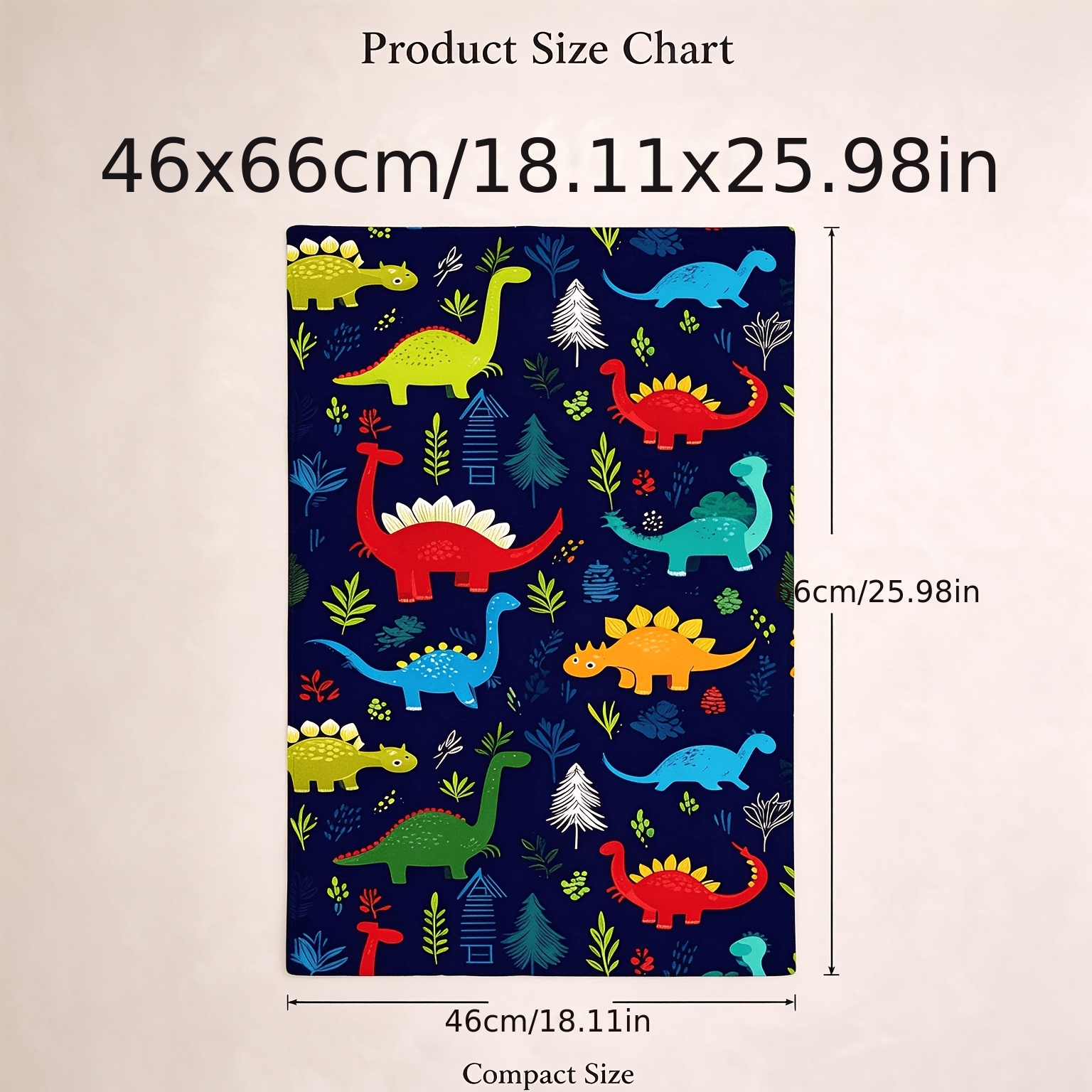 TEMU Large Size Soft Absorbent Quick-drying Single-sided Dinosaur Pattern Beach Towel, Unisex For Camping, Beach, Swimming, Diving, Lightweight