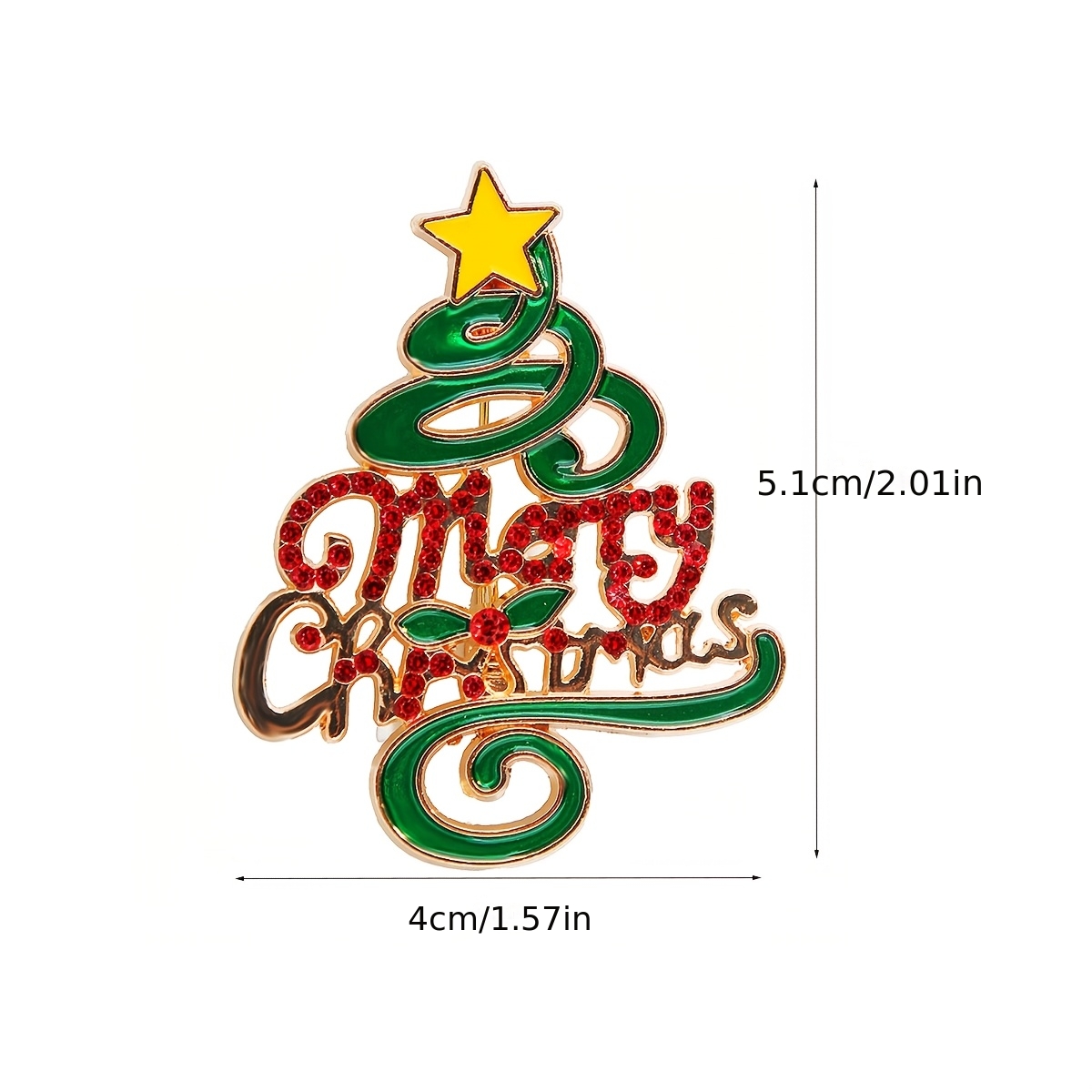 Simple Christmas Tree Brooch, Elegant Holiday Gift