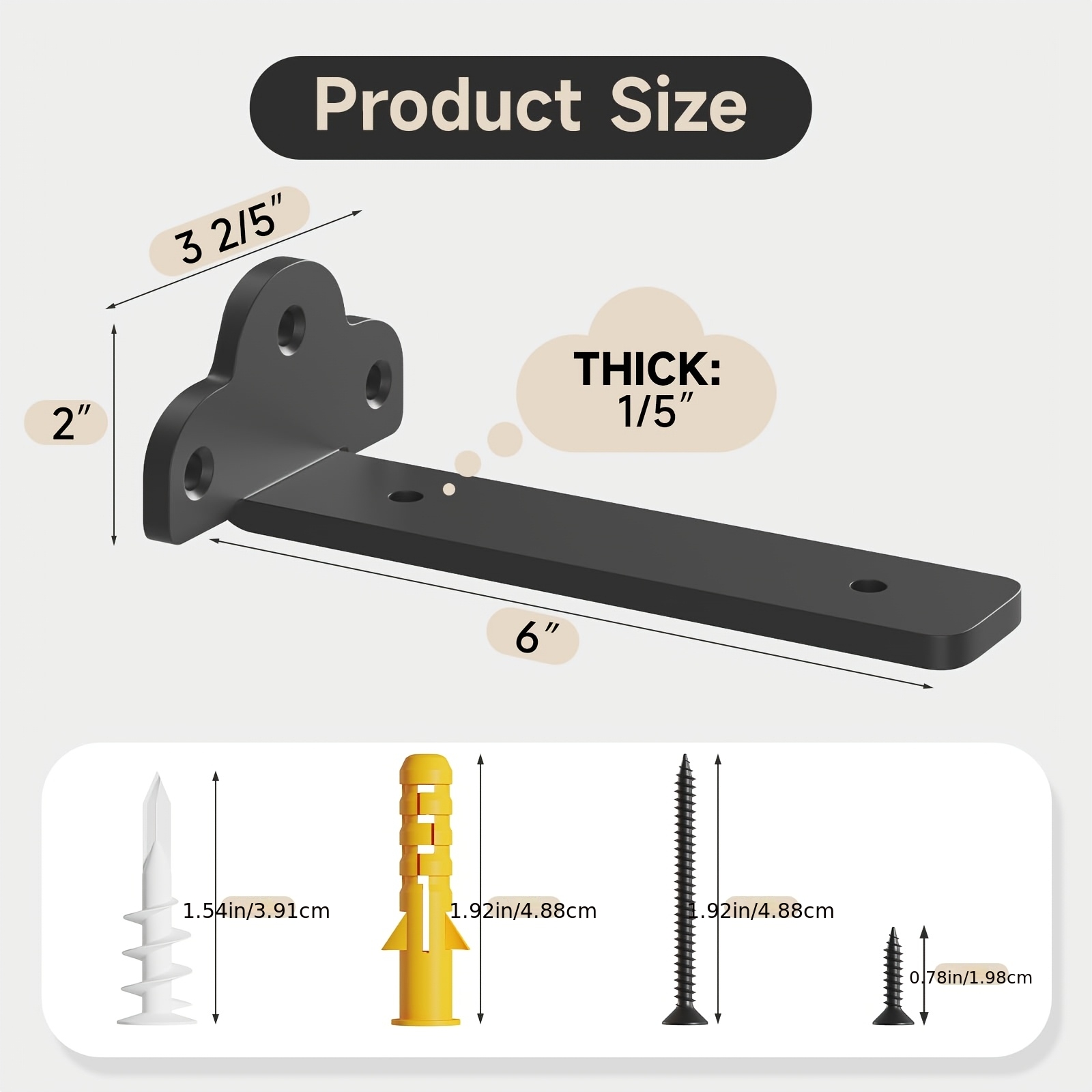 TEMU 6 Pack Floating Shelf Brackets 6 Inch - Heavy Duty Hidden Metal L Brackets | 170 Lb Load Capacity Black Shelf Supports For & Home Renovation |