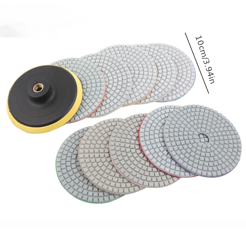TEMU Set di 11 dischi diamantati per lucidatura 50-3000 mesh, disco per lucidatura pietra, , piastrelle, pavimenti in giada, disco per rinnovamento