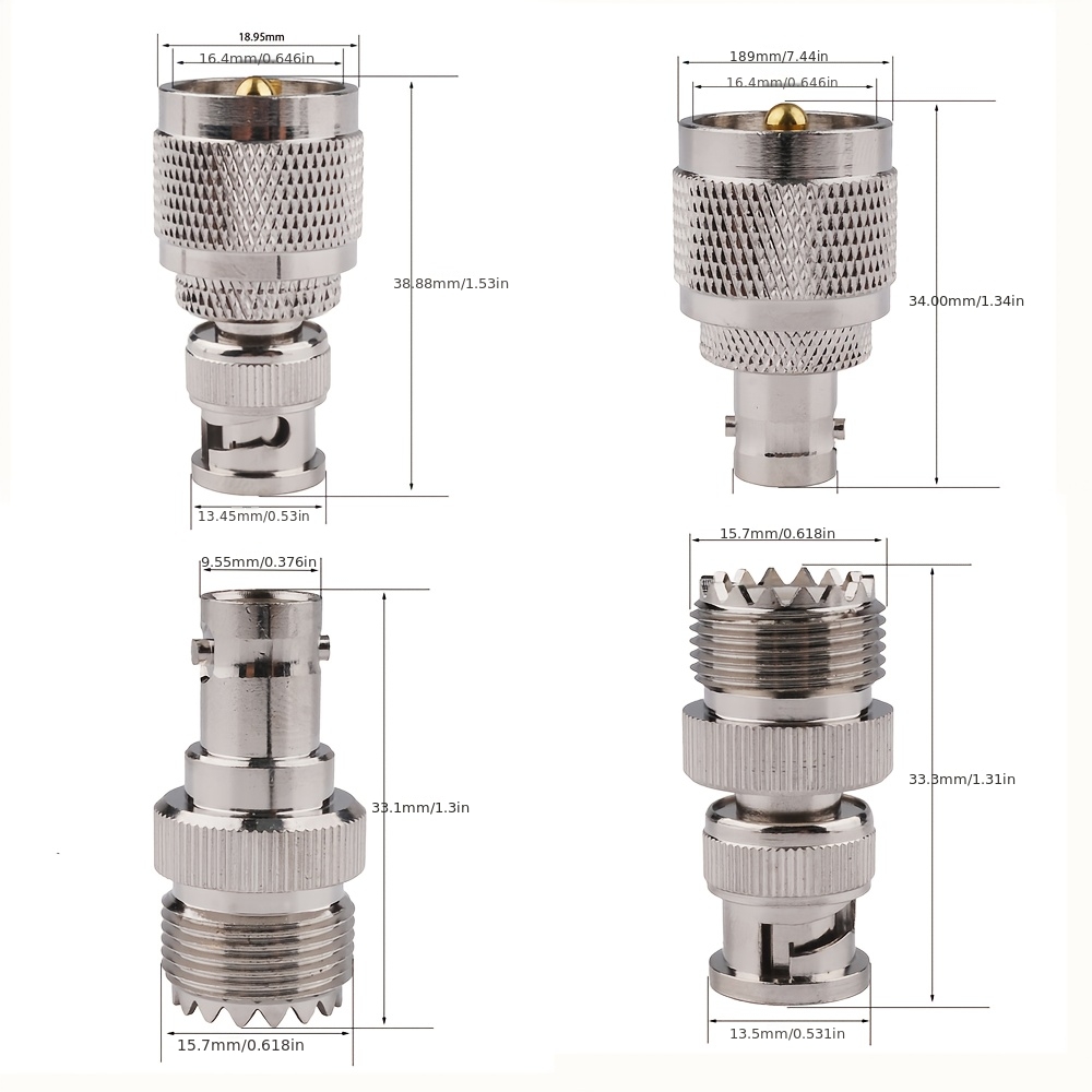 1 stuks UHF SO239 PL259 naar BNC Mannelijke Plug & Vrouwelijke Jack RF Coaxiale Adapter Connector 4 Type RF Connector Radio Adapter