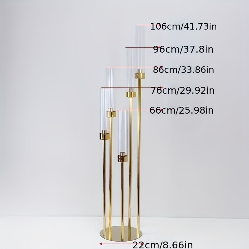 TEMU Wedding Props Aisle Guide Iron Art Electroplated Golden Candlestick Party Home Wedding Table Decoration