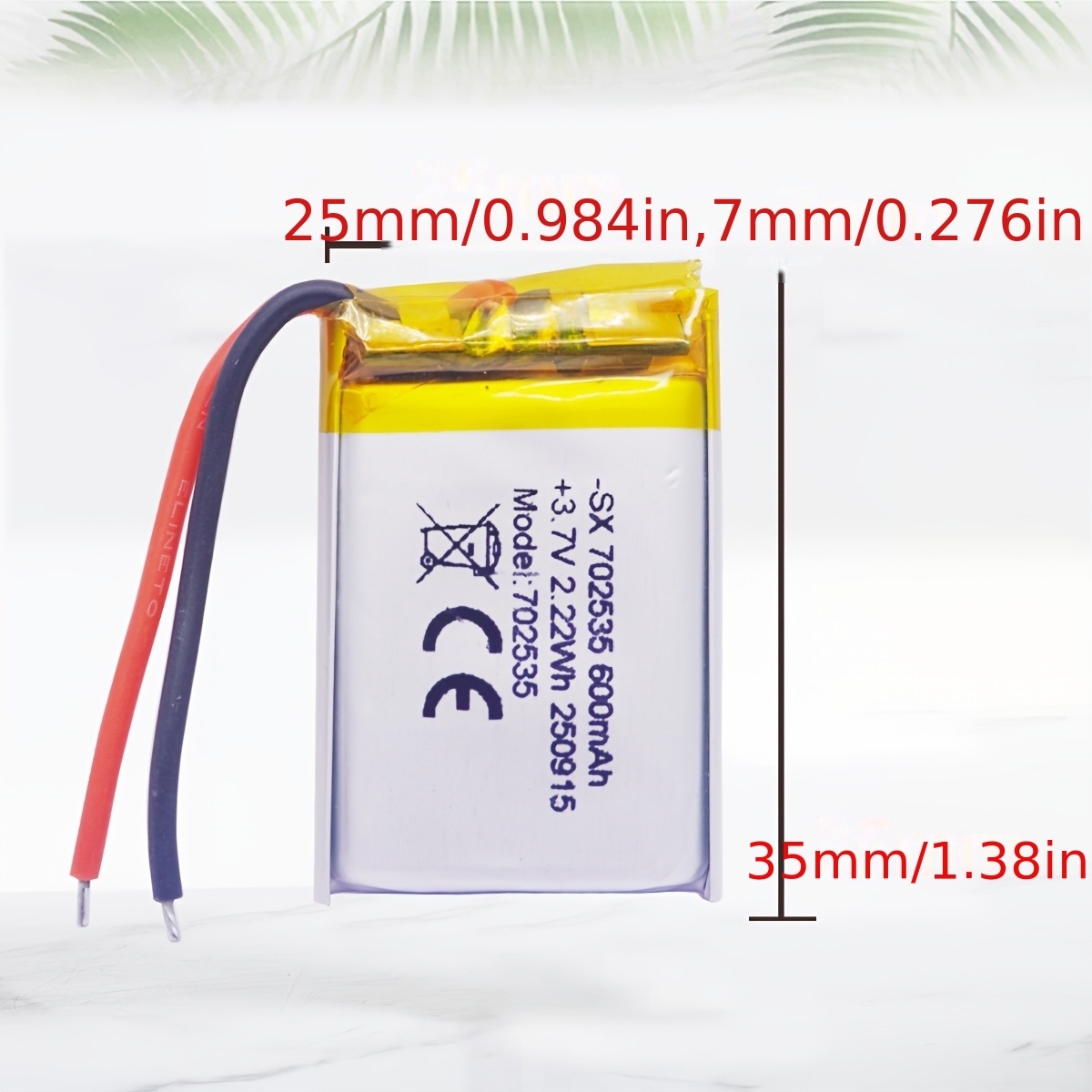 TEMU 702535 3.7v 600mah Lithium Polymer Lipo Rechargeable Battery For Digital Equipment Products