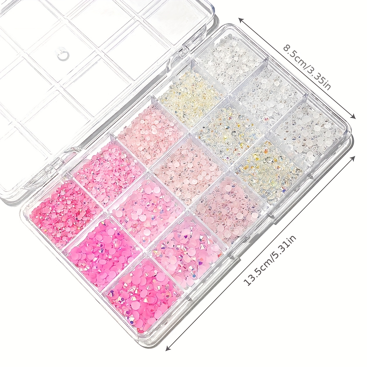 E-shop Flachrücken Strass-Set, Bunte Strasssteine + AB Klare Weiße Gesichtssteine, Nageldesign Strasssteine geeignet für schimmerndes Gesichts-Make-up