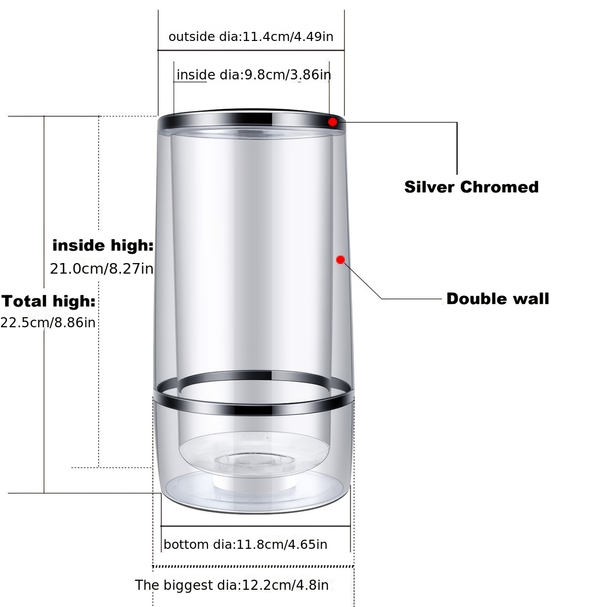 Double-layer Transparent Ice Bucket For Spirits, Suitable For Wine, , Beer, Etc., Essential Tool For Home, Bar, Restaurant, And Queue Essentials