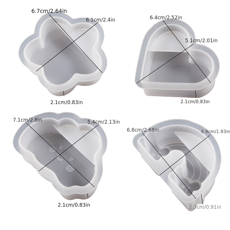 Image of 4pcs Silicone Molds For Casting Cute Card Holders, Greeting Card Holders, Photo Holders, Home Decorations, Desktop Ornaments, Gifts, Handicrafts, Silicone Molds