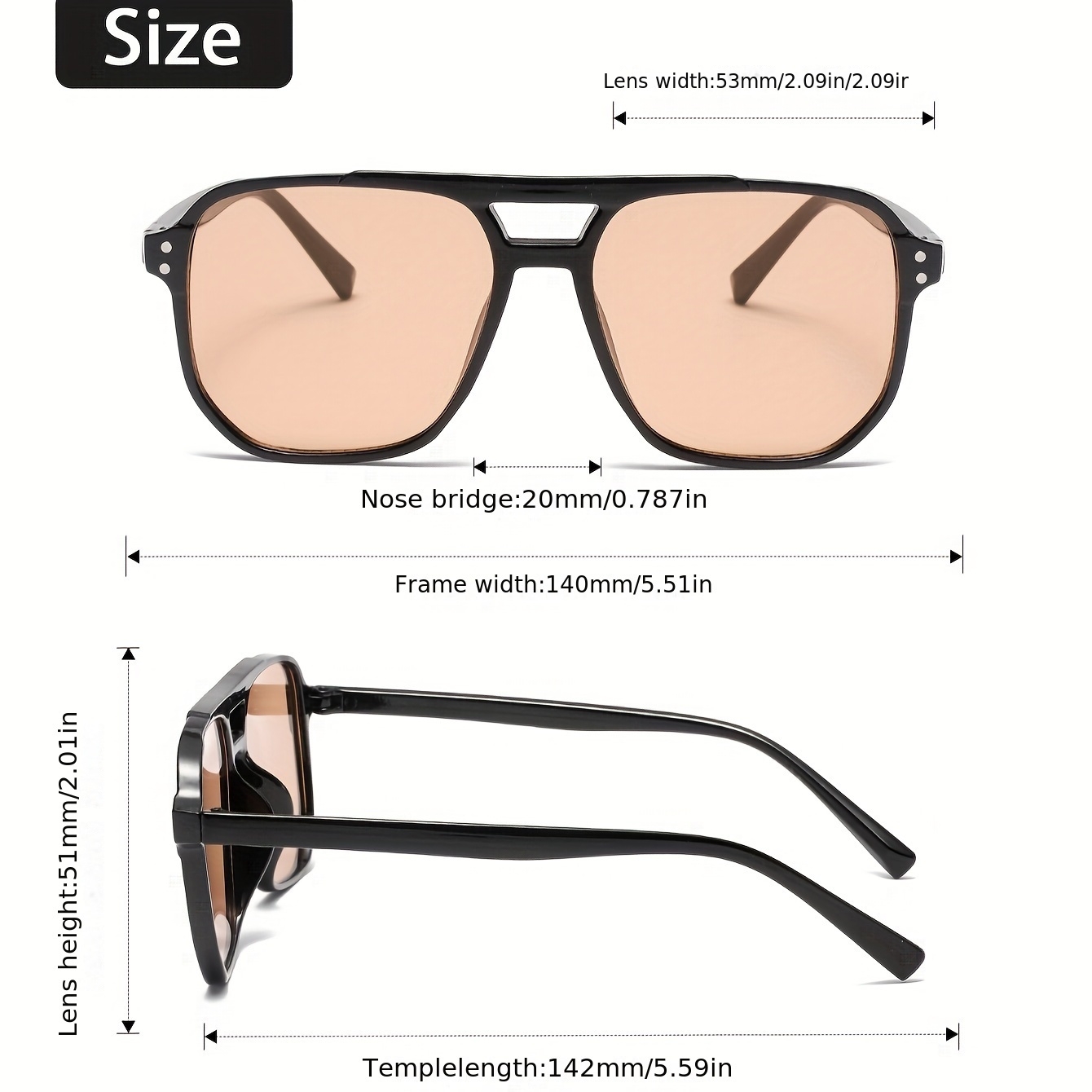 glasses large frame double beam glasses frame mens trendy - Temu display picture 1