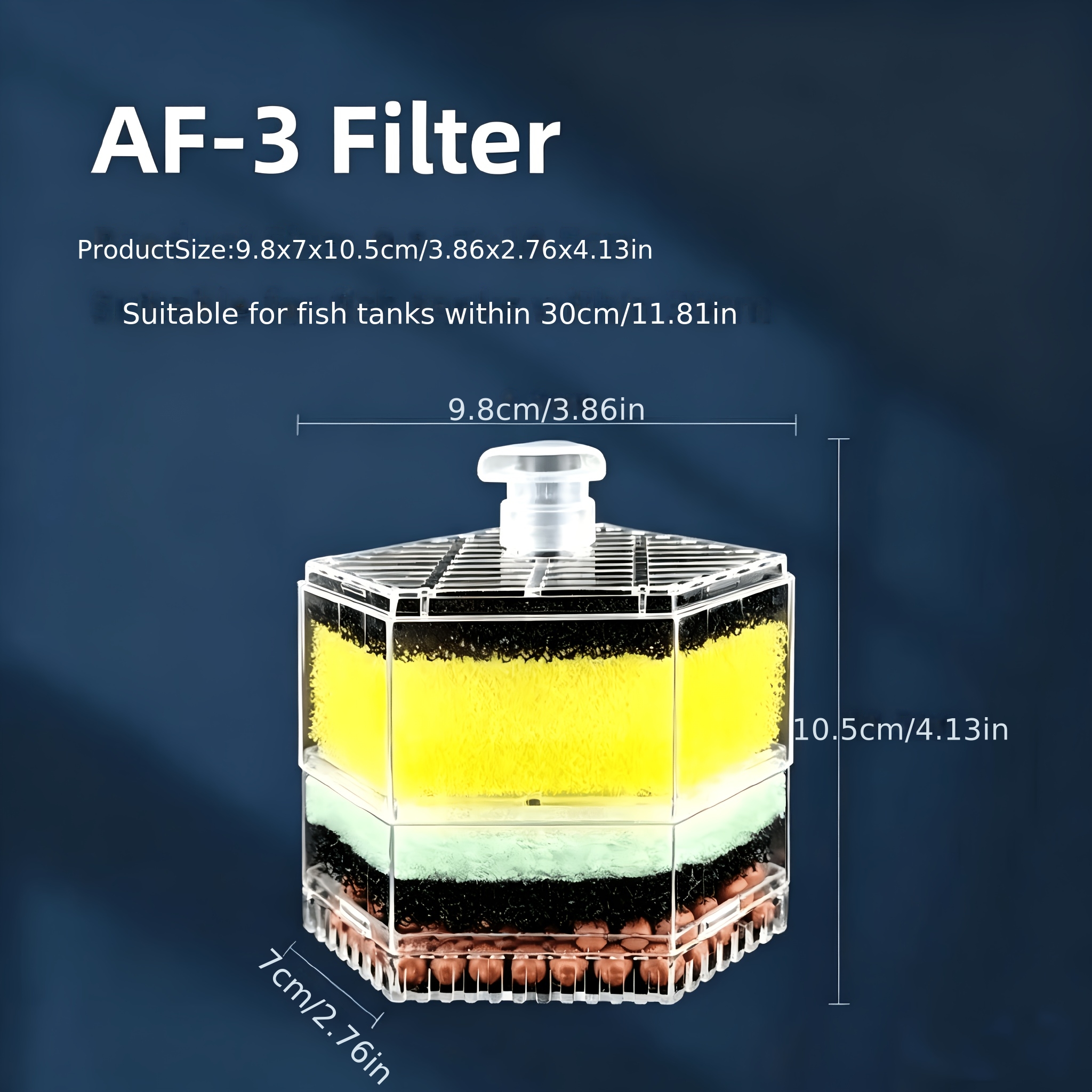 TEMU Fish Tank Water Goblin Suction Stool Filter Material Silent Aquarium Anti-air Lift Small Oxygenation Air Pump , Without Battery