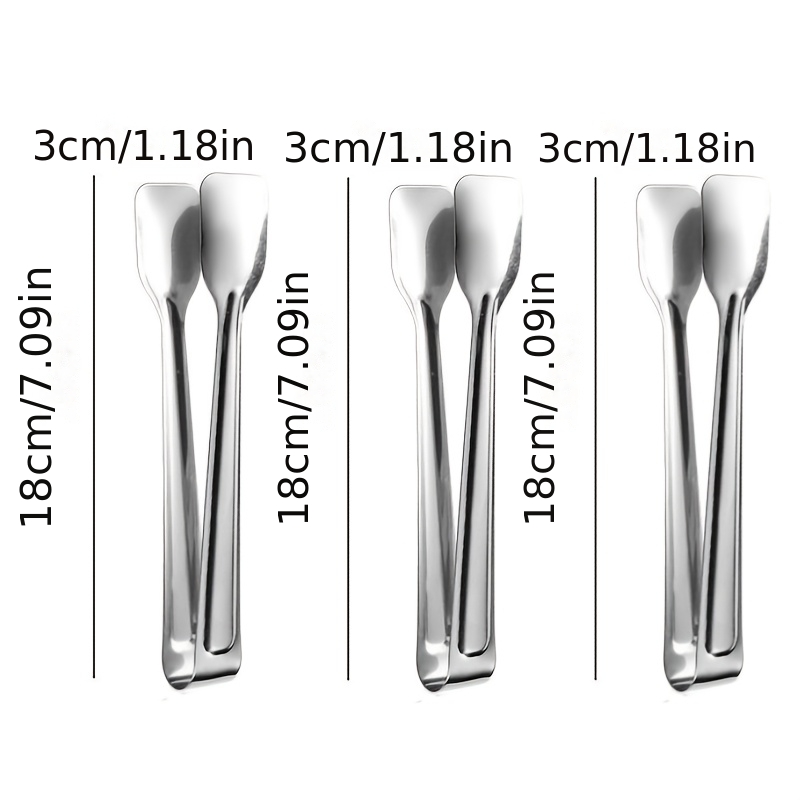 TEMU Lot de 3 pinces en acier inoxydable pour charcuterie et snacks, 18 cm, pinces alimentaires, compatibles lave-vaisselle