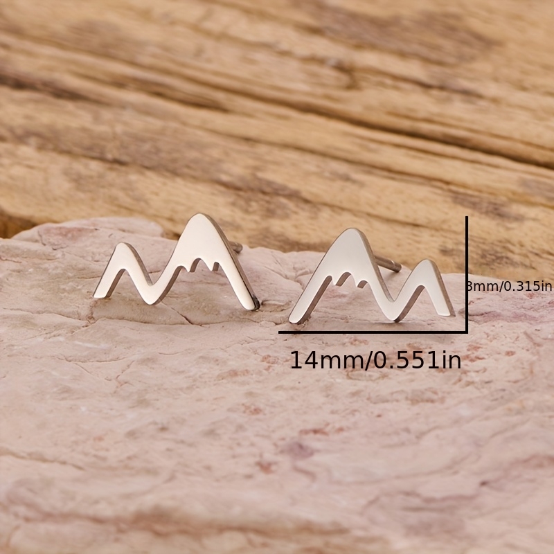 Men's Stainless Steel Mountain Peak Earrings — Gift for Him