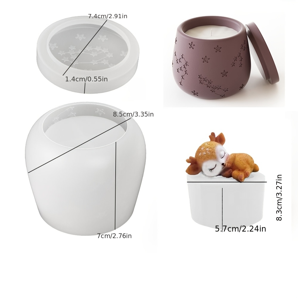 E-shop 3er-Set Silikonformen zum Gießen, Niedliche Hirsch-Aufbewahrungsbehälter, Schmuckformen, , Eingangsbereich, Terrasse, Desktop-Ornamente,