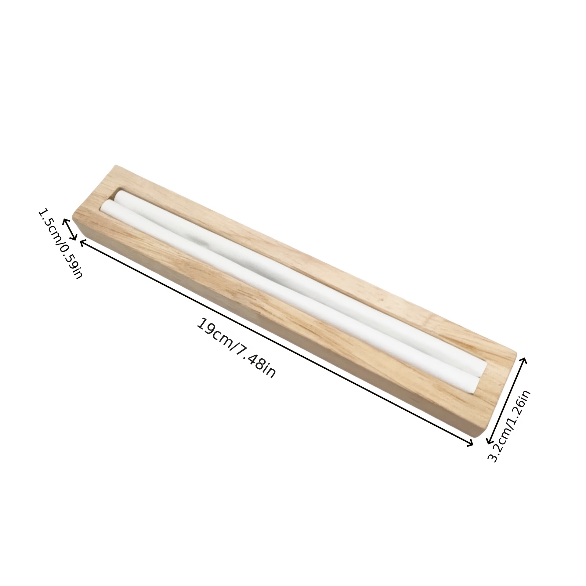 TEMU Espositore per anelli a striscia lunga color legno naturale , vassoio espositivo per anelli per gioielleria, base portaoggetti per anelli con