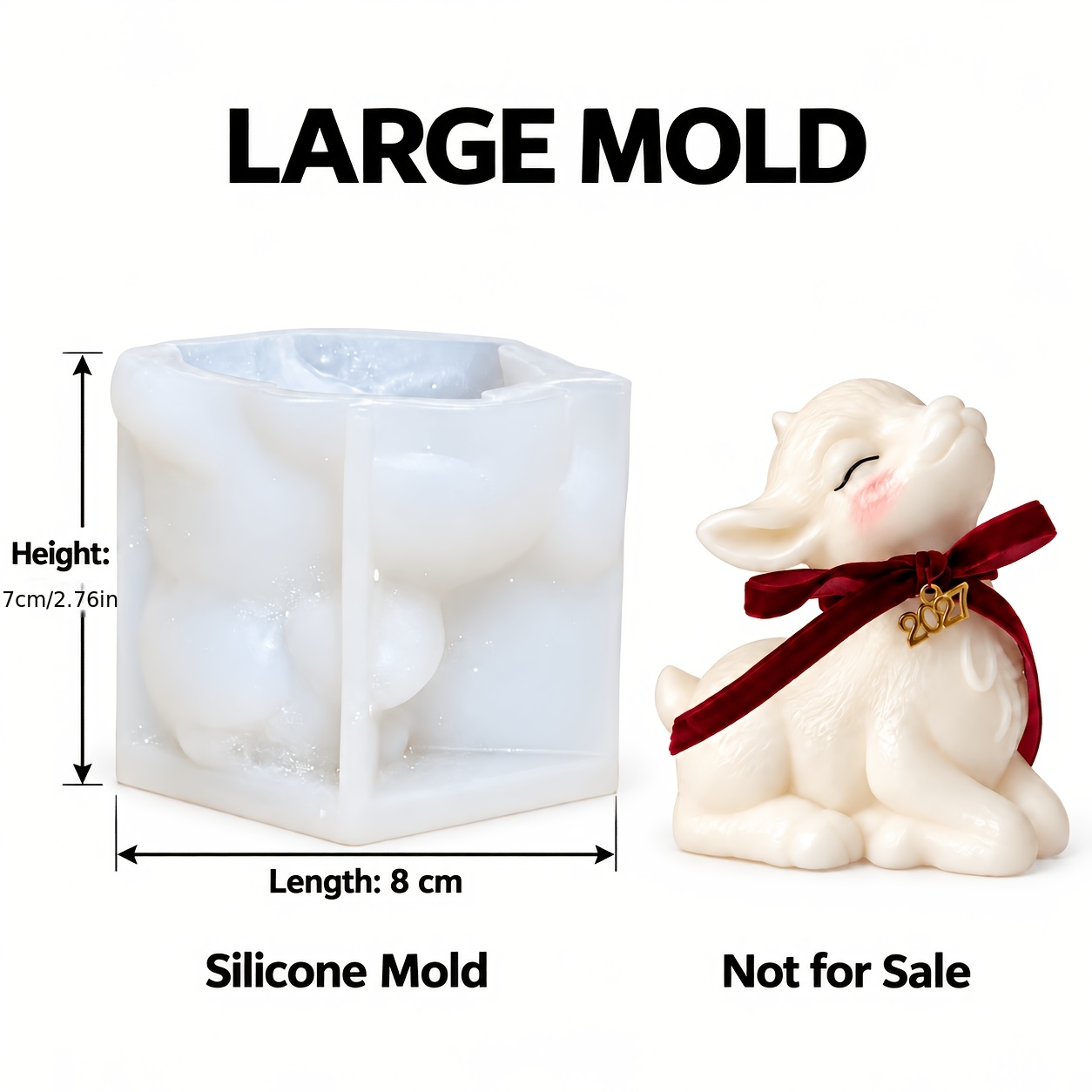 TEMU Resin Silicone Mold 2027 For Lamb Candle Ornaments, Silicone Mold For Zodiac New Year Sheep Gifts, Home Desktop New Year Atmosphere Decoration