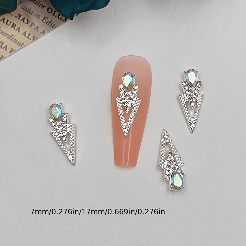 TEMU Set de 10 pièces d'accessoires pour nail art en alliage à perçage complet, adapté pour étuis de téléphone, pinces à cheveux et accessoires de