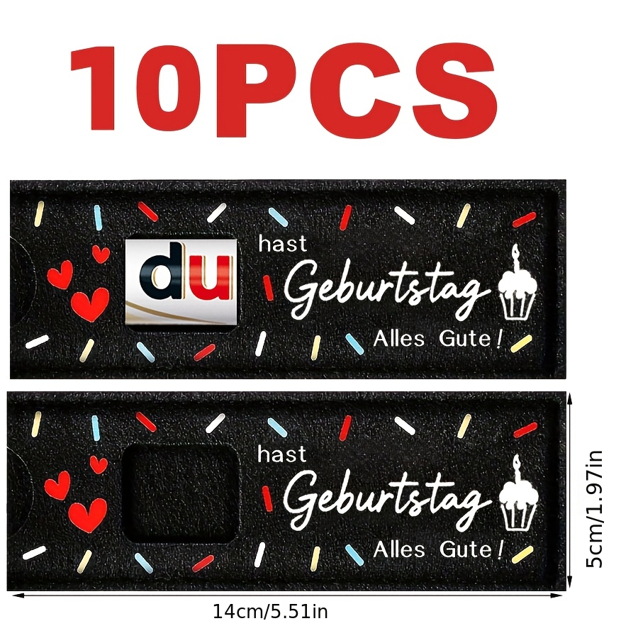 Image of 5/10 Felt Gift Bags, German " Geburtstag Alles Gute!" Felt Gift Box, Suitable For Birthday Gifts For Family, Colleagues (excluding Chocolate)