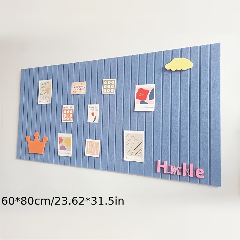TEMU 60 X 80cm Large Size Vertical Striped Felt Board Photo Wall, Bedroom Living Room Dormitory Decorative Background Board For Photos And Messages,