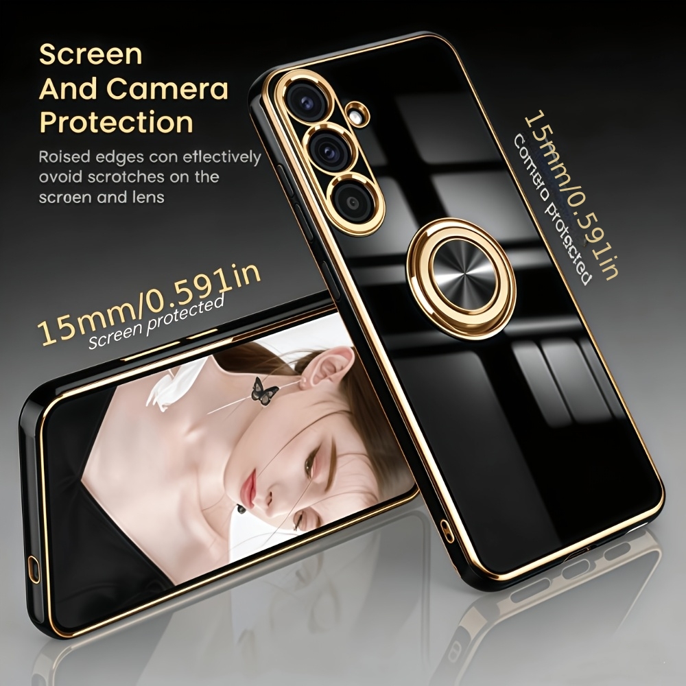 TEMU Phone Case - Premium Phone Case, With 360° And Black Stand, Shockproof Case For S26u S26 S26  S25u S25fe A17 A26 A36 A56 A57 A37, Stand