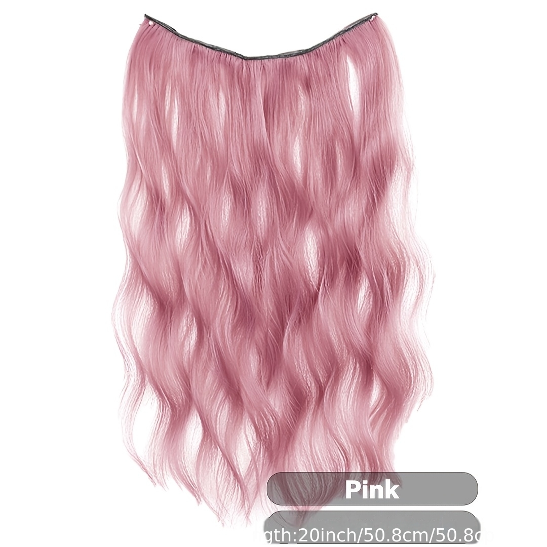TEMU Extensions de cheveux à d'une seule pièce de 20 pouces pour femmes - Postiche synthétique et duveteux avec mèches invisibles, extensions ombrées