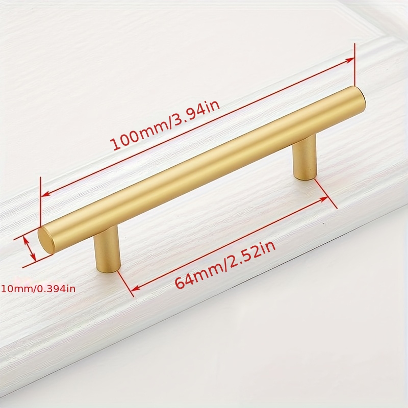 6pcs Luxurious Brushed Electroplated Golden Knobs Handles - Stainless Steel Kitchen Cabinet Handles With Screws - And Durable