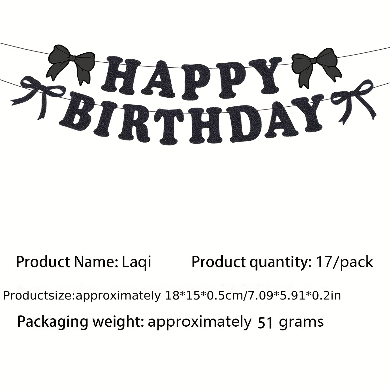 A Birthday Decoration Kit Featuring Black Bows And A Happy Birthday Banner, Suitable For Weddings, Bridal Showers, Birthday Celebrations, And Bachelor Parties, Including Bow-themed Decor